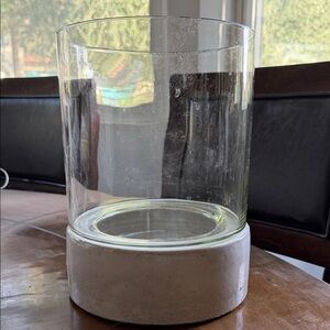 Elegant Glass and White Ceramic Base Candle Holder